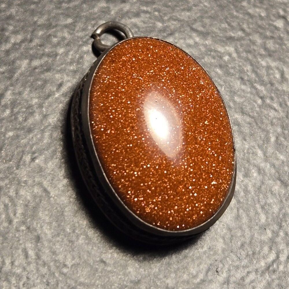 Orange Sparkles Sterling Silver Pendant